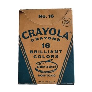 Vintage CRAYOLA Crayons No. 16 Box, $.25 with Crayons Binney & Smith